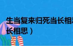 生当复来归死当长相思全诗（生当复来归死当长相思）