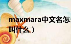 maxmara中文名怎么读（maxmara中文名叫什么）