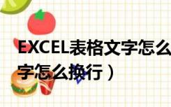 EXCEL表格文字怎么换行（excel表格中的文字怎么换行）