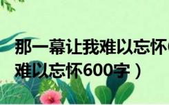 那一幕让我难以忘怀600字长文（那一幕让我难以忘怀600字）