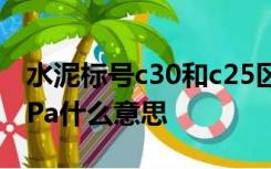 水泥标号c30和c25区别混凝土抗压强度30MPa什么意思