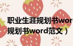 职业生涯规划书word文档怎么做（职业生涯规划书word范文）