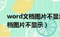 word文档图片不显示是什么原因（word文档图片不显示）