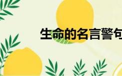 生命的名言警句（生命的名言）