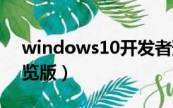 windows10开发者预览版（win8开发者预览版）