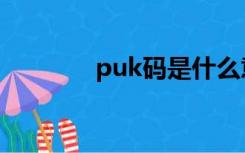 puk码是什么意思（puk码）