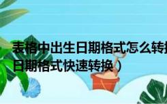 表格中出生日期格式怎么转换（如何将EXCEL表格中的出生日期格式快速转换）