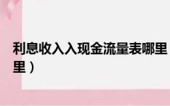 利息收入入现金流量表哪里（利息收入现金流量表里放在哪里）