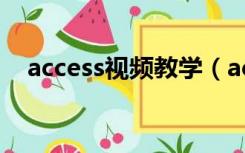 access视频教学（access视频教程下载）