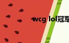 wcg lol冠军（wcg lol）