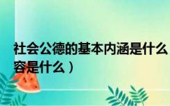 社会公德的基本内涵是什么（社会公德的基本内容和核心内容是什么）