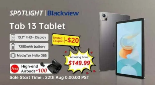 BLACKVIEW TAB 13 今天开始销售：仅售 149.99 美元