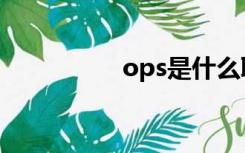 ops是什么职位（ops）