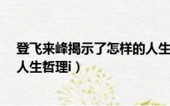 登飞来峰揭示了怎样的人生哲理?（登飞来峰揭示了怎样的人生哲理i）