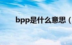 bpp是什么意思（bpm是什么意思）