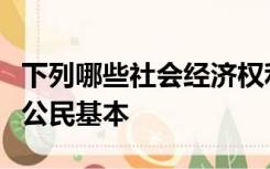 下列哪些社会经济权利既是公民基本权利也是公民基本