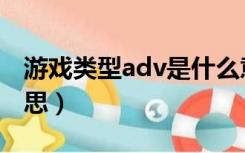 游戏类型adv是什么意思（adv游戏是什么意思）