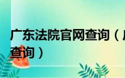 广东法院官网查询（广东省高级人民法院案件查询）