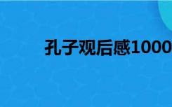 孔子观后感1000字（孔子观后感）