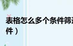 表格怎么多个条件筛选（电子表格筛选多个条件）