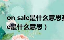 on sale是什么意思英语翻译成中文（on sale是什么意思）