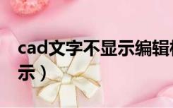 cad文字不显示编辑栏（cad文字编辑框不显示）