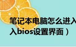 笔记本电脑怎么进入bios设置界面（怎么进入bios设置界面）