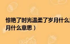 惊艳了时光温柔了岁月什么意思出自（惊艳了时光温柔了岁月什么意思）