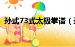 孙式73式太极拳谱（孙氏太极拳73式教学）