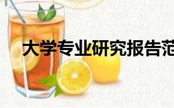 大学专业研究报告范文（大学专业研究）