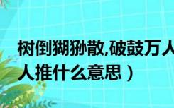 树倒猢狲散,破鼓万人捶（树倒猢狲散 墙倒众人推什么意思）