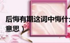 后悔有期这词中悔什么意思（后悔有期是什么意思）