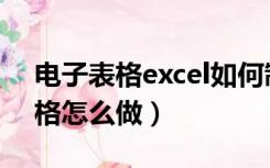 电子表格excel如何制作表格（excel电子表格怎么做）