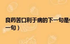 良药苦口利于病的下一句是什么意思（良药苦口利于病的下一句）