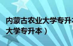 内蒙古农业大学专升本录取名单（内蒙古农业大学专升本）