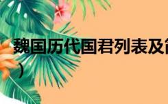 魏国历代国君列表及简介（魏国历代君王列表）