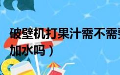 破壁机打果汁需不需要加水（破壁机打果汁要加水吗）