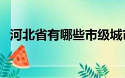 河北省有哪些市级城市（河北省有哪些市）