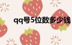 qq号5位数多少钱（5位数qq多少钱）