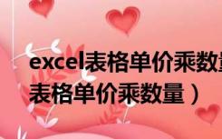 excel表格单价乘数量怎么自动生成（excel表格单价乘数量）