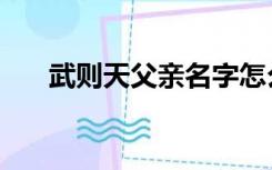 武则天父亲名字怎么读（武则天父亲）