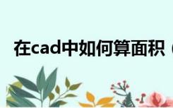 在cad中如何算面积（CAD中怎么算面积）