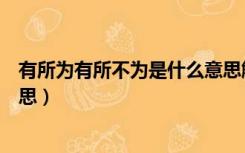 有所为有所不为是什么意思解释（有所为有所不为是什么意思）