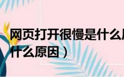 网页打开很慢是什么原因呢（网页打开很慢是什么原因）