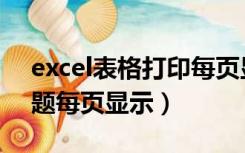 excel表格打印每页显示标题（excel打印标题每页显示）