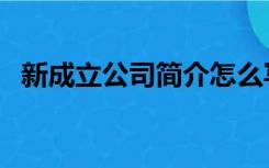 新成立公司简介怎么写（公司简介怎么写）