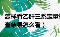 怎样看乙肝三系定量检查单（乙肝三系定量检查结果怎么看）