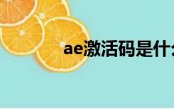 ae激活码是什么（ae激活码）