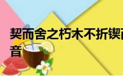 契而舍之朽木不折锲而不舍金石可镂的意思读音