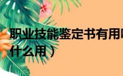 职业技能鉴定书有用吗（职业技能鉴定证书有什么用）